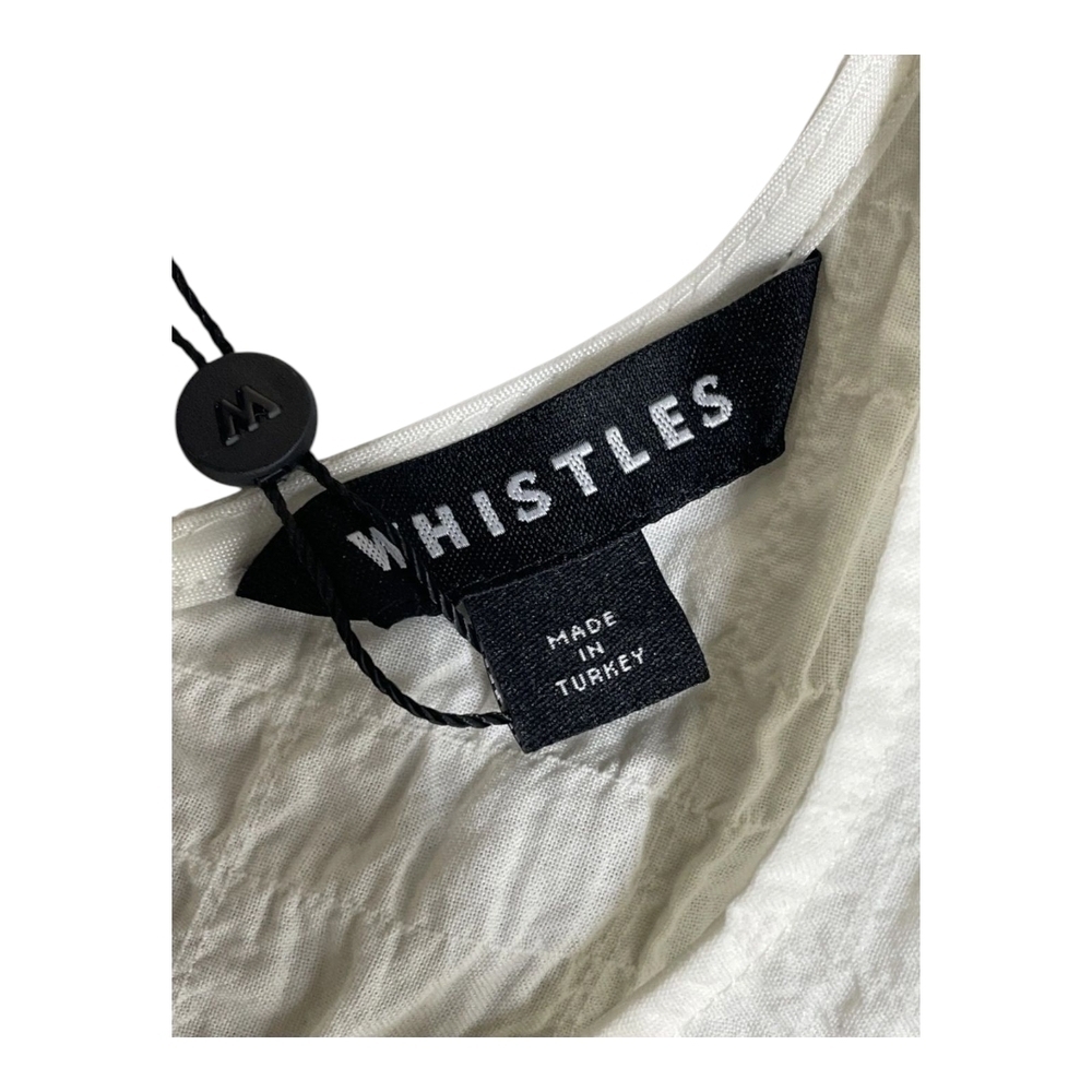 Whistles Women's Dress Lori Textured Midi Size 8 Ivory NWT Turkish Cotton - Picture 8 of 11